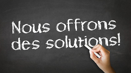 Image showing We offer Solutions (In French)