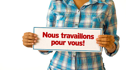 Image showing Let Us Work For You (In French)