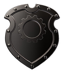 Image showing shield with gear wheel