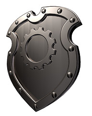 Image showing shield with gear wheel