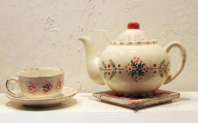 Image showing White pottery