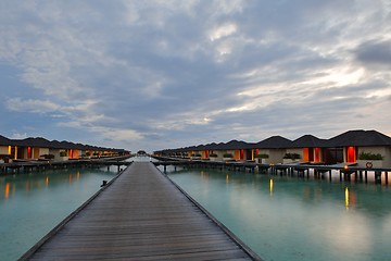 Image showing tropical water home villas