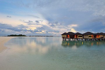 Image showing tropical water home villas