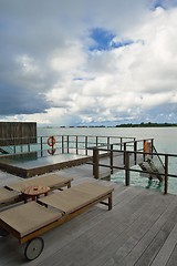 Image showing tropical water home villas