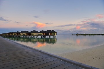 Image showing tropical water home villas