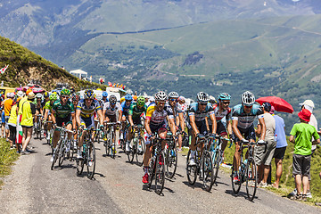 Image showing The Peloton in Pyrenees Mountains