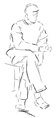 Image showing Sitting man