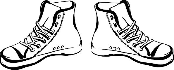 Image showing Hand drawn sneakers