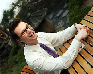 Image showing Businessman laughing