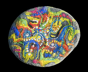 Image showing colorful painted stone