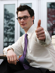 Image showing Businessman gives the thumbs up