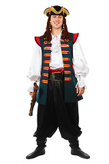 Image showing Smiling man in pirate costume