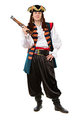 Image showing Young man in pirate costume