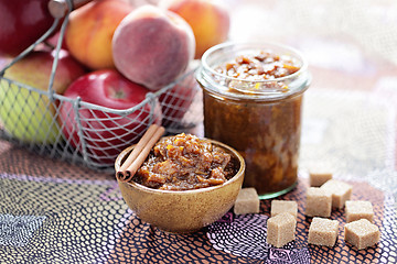 Image showing apple and peaches chutney