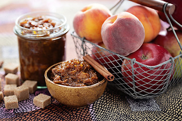 Image showing apple and peaches chutney