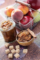 Image showing apple and peaches chutney