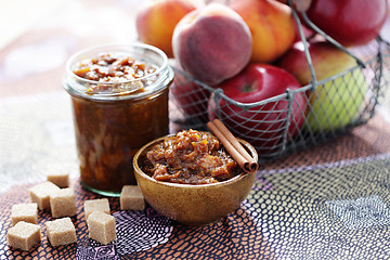 Image showing apple and peaches chutney