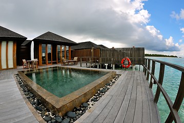 Image showing tropical water home villas