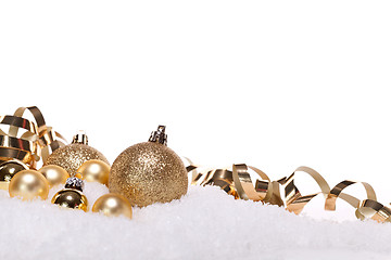 Image showing festive golden christmas decoration isolated 