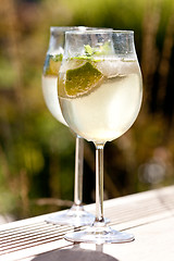 Image showing hugo prosecco elderflower soda ice summer drink 