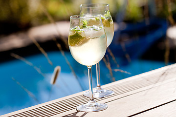 Image showing hugo prosecco elderflower soda ice summer drink 