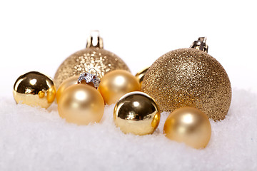 Image showing festive golden christmas decoration isolated 