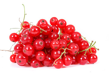 Image showing pile berries of red currant on white background