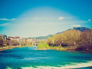 Image showing Retro look River Po Turin