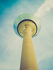 Image showing Retro look Duesseldorf Rheinturm, Germany