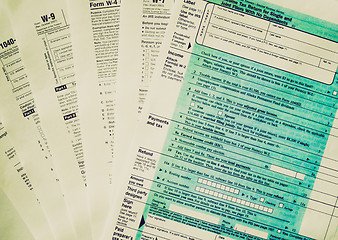 Image showing Retro look Tax forms