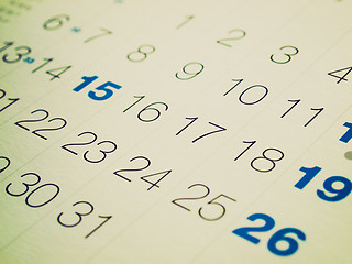 Image showing Retro look Calendar