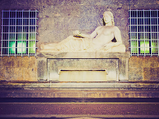Image showing Retro look Dora Statue, Turin