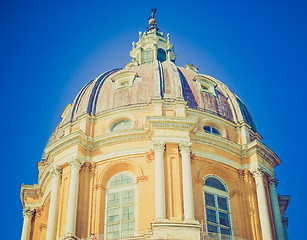 Image showing Retro look Basilica di Superga, Turin