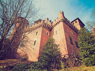 Image showing Retro look Castello Medievale, Turin, Italy