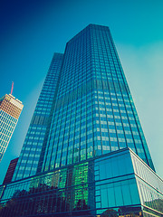 Image showing Retro look European Central Bank in Frankfurt