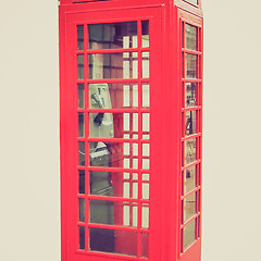Image showing Vintage look London telephone box
