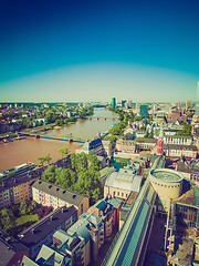 Image showing Retro look Aerial view of Frankfurt