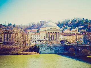 Image showing Retro look Gran Madre church, Turin