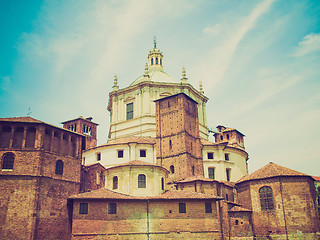 Image showing Retro look San Lorenzo church, Milan