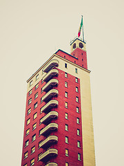Image showing Retro look Torre Littoria, Turin