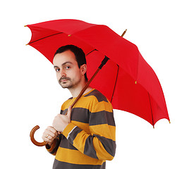 Image showing Man with umbrella