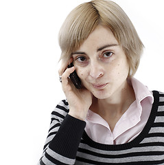 Image showing Woman talking on phone