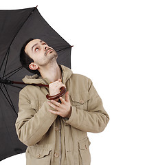 Image showing Man with umbrella