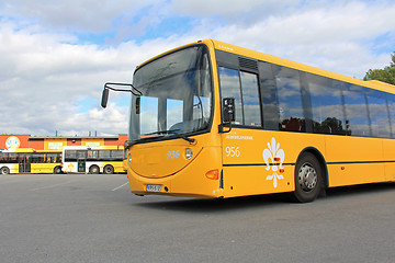 Image showing Yellow City Bus at Depot