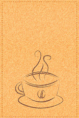 Image showing vector cup of coffee on a background texture