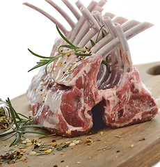 Image showing Racks Of Raw Lamb Ribs