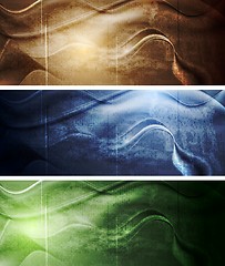 Image showing Elegant grunge waves banners