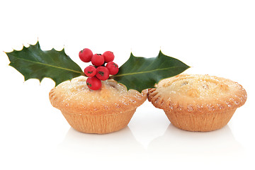 Image showing Mince Pies and Holly