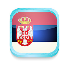 Image showing Smart phone button with Serbia flag