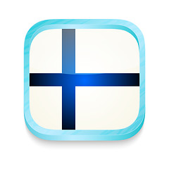 Image showing Smart phone button with Finland flag